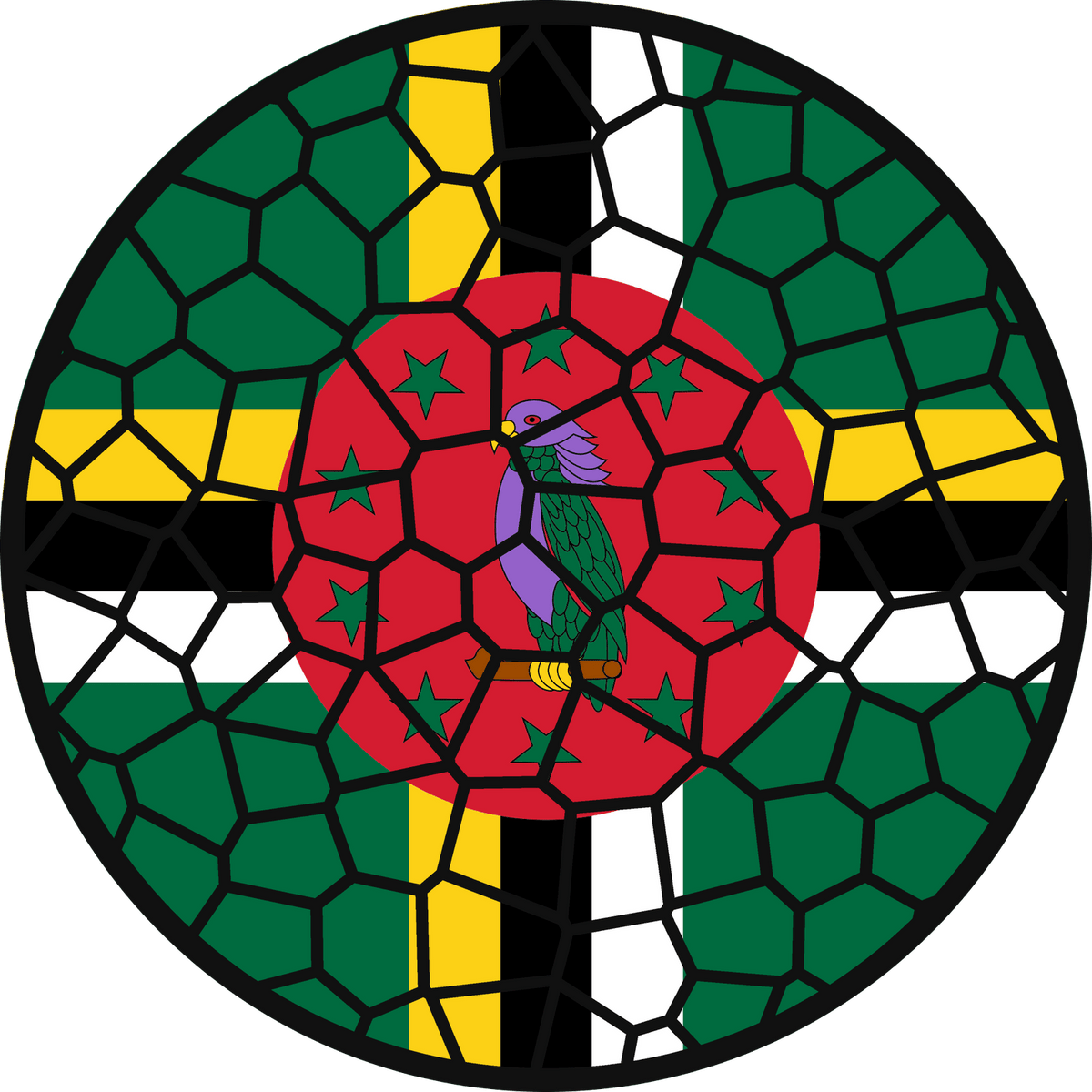 Stained Glass Effect Flag Ornament – Real Glass World Flag Christmas Ornament