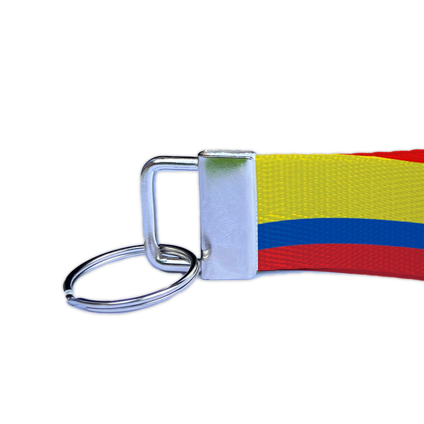 Ecuador Puerto Rican Double Country Personalized Name Nylon Key Fob - Custom Puerto Rico and Ecuador Flag Wristlet Keychain