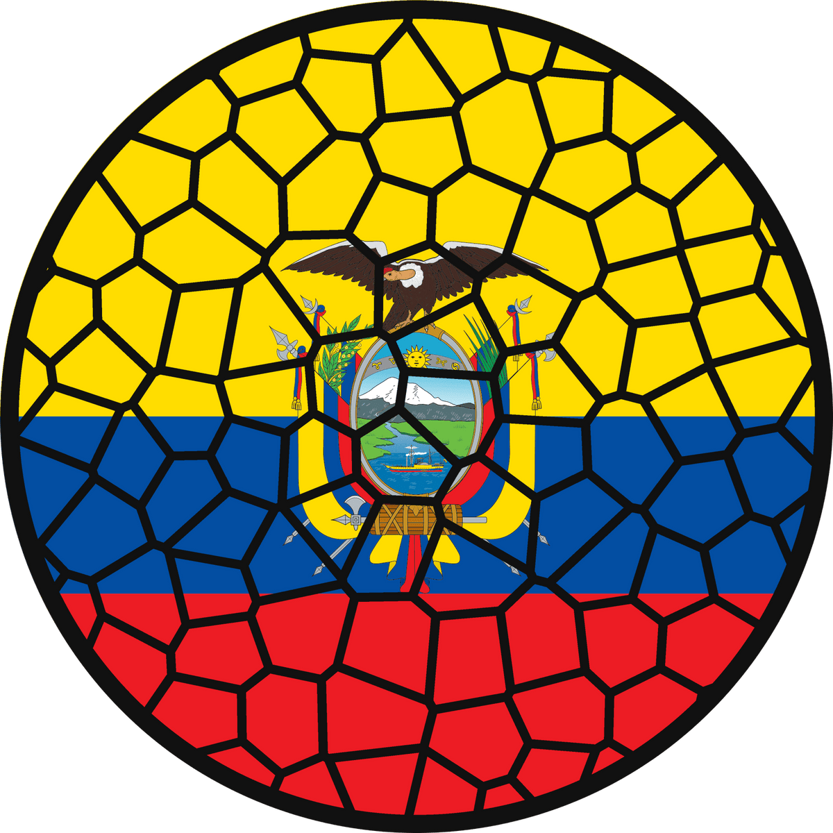 Stained Glass Effect Flag Ornament – Real Glass World Flag Christmas Ornament