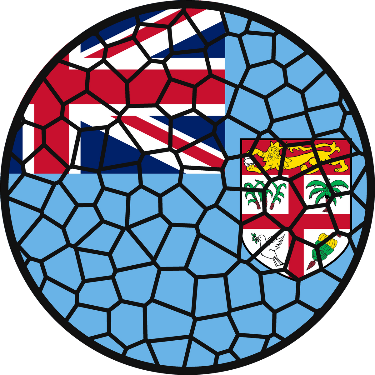 Stained Glass Effect Flag Ornament – Real Glass World Flag Christmas Ornament