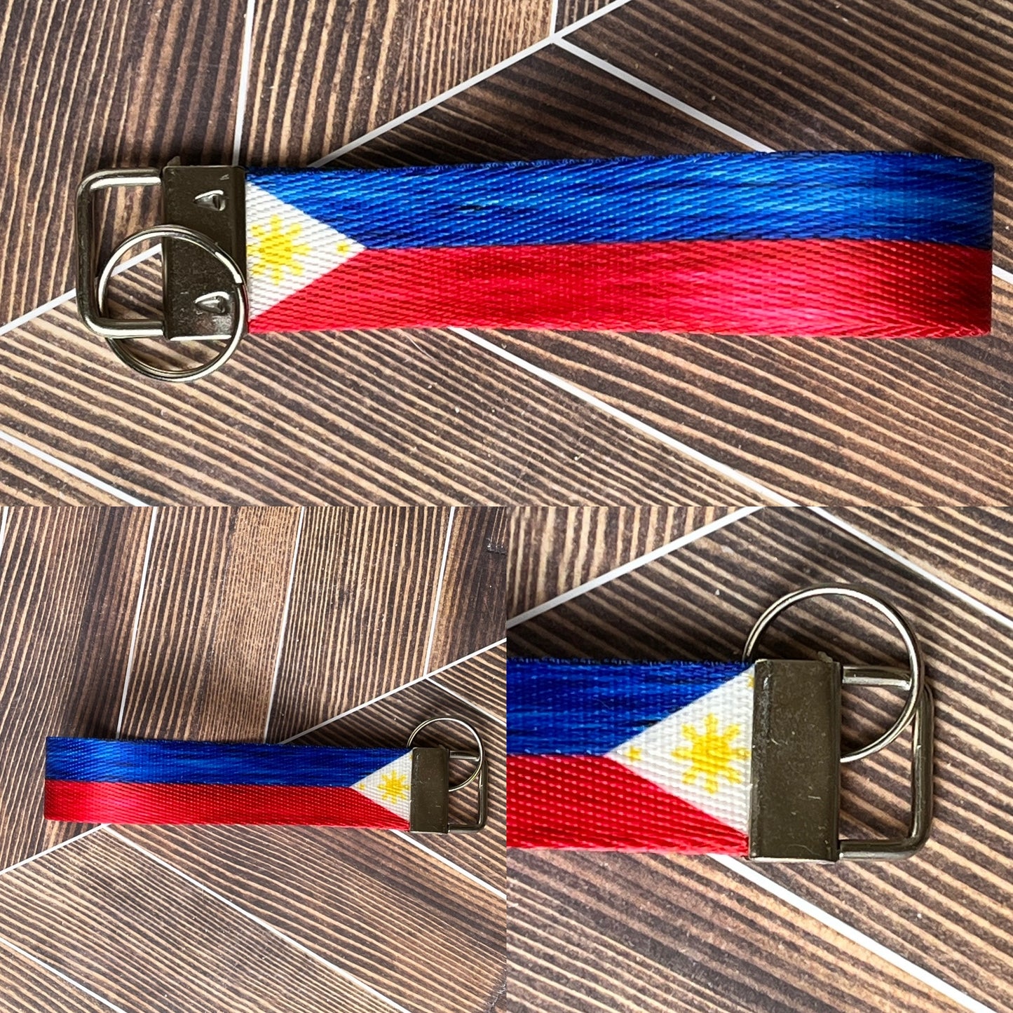 Filipino Flag Nylon Keychain Key Fob - Imperfect - Clearanced