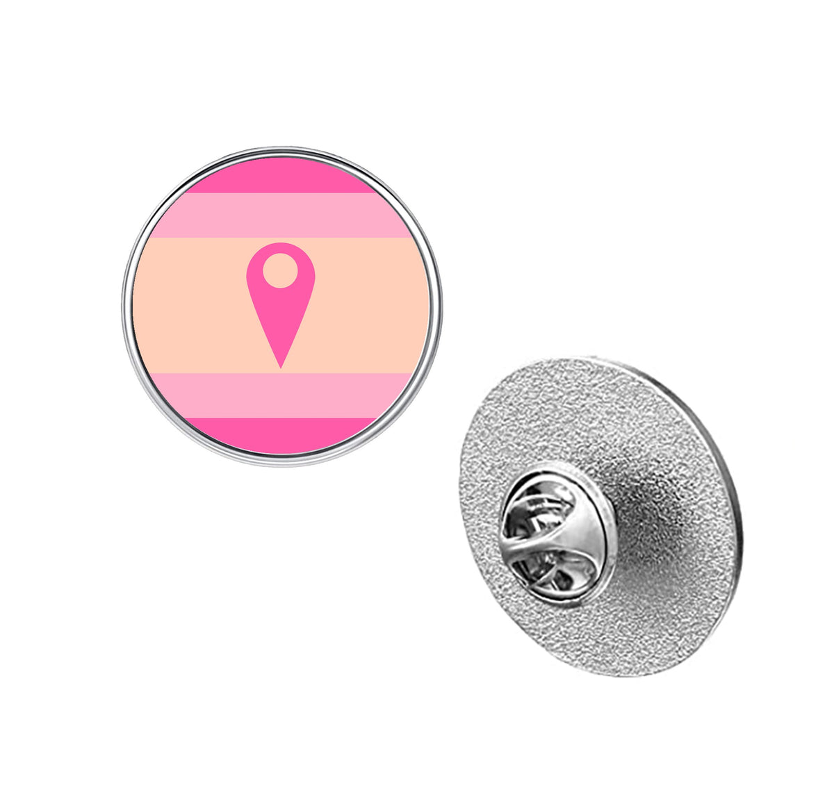 LGBT Pride Flag Pinback Button – Metal Lapel Pin in Circle, Heart or Square