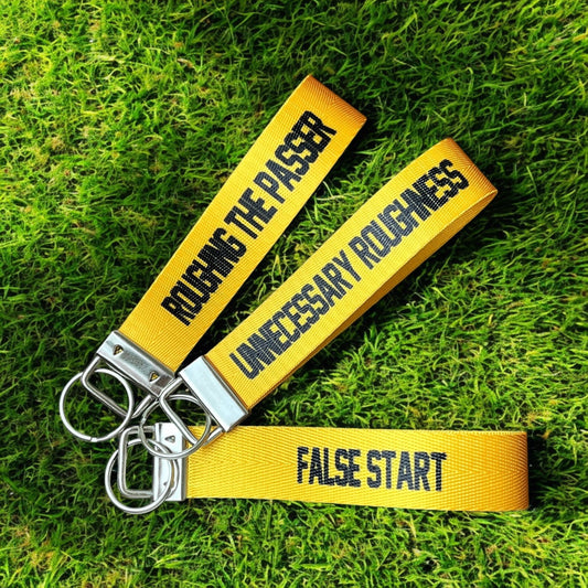 Football Penalty Flag Yellow Nylon Keychain - You pick your penalty!