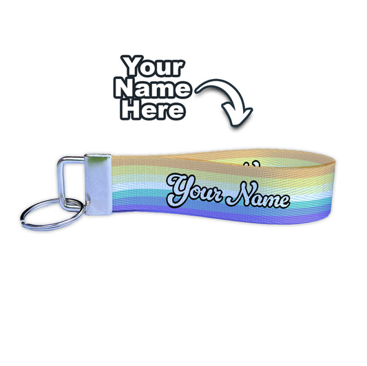 Genderfaun Flag Personalized Name Nylon Key Fob - Custom Wristlet Keychain