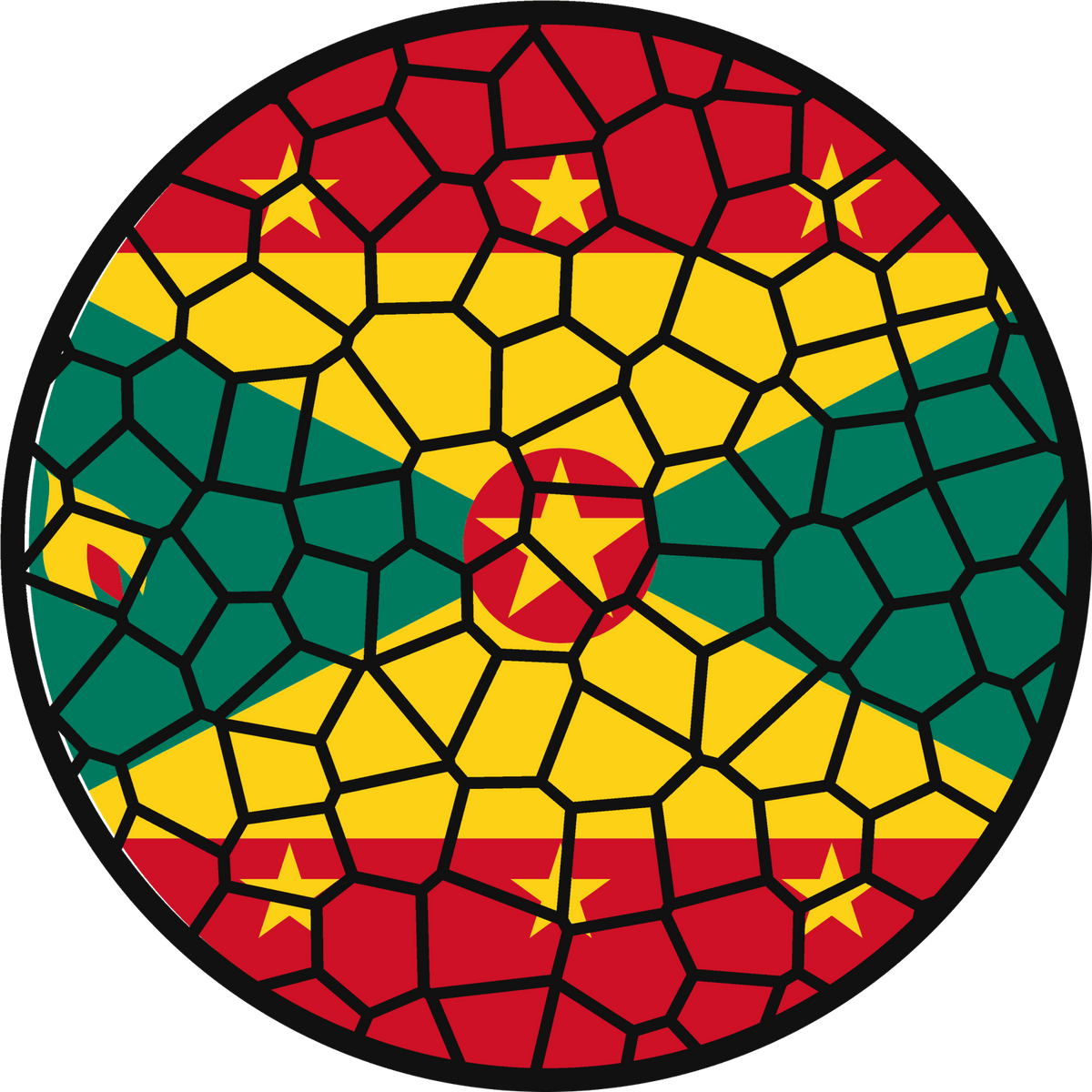 Stained Glass Effect Flag Ornament – Real Glass World Flag Christmas Ornament