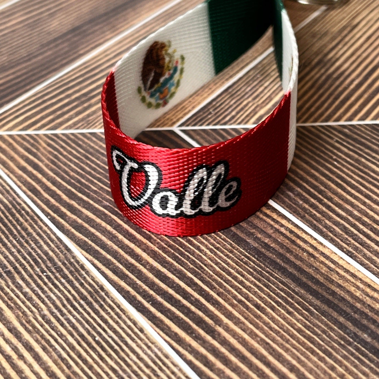 "Valle" Mexican Flag Nylon Keychain Key Fob - Extra Item - Clearanced