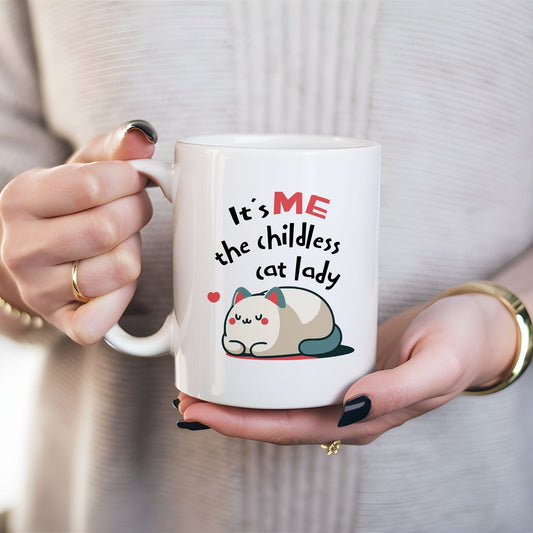 It’s Me, The Childless Cat Lady - Large 15oz Ceramic Mug - Democratic Harris Walz Supporter Gift