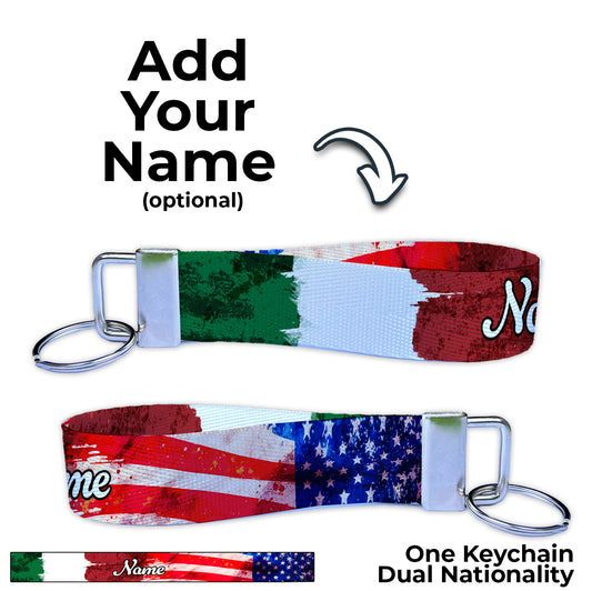 Italian American Artistic Ryan's Version Personalized Name Nylon Key Fob - Custom Wristlet Keychain