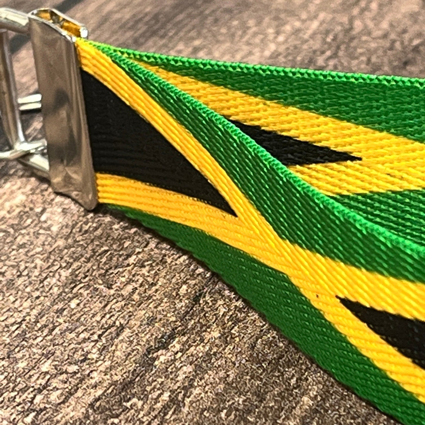 Jamaican Regular Version Flag Personalized Name Nylon Key Fob - Custom Wristlet Keychain