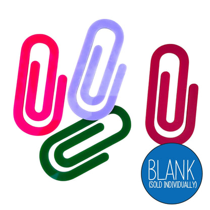 Jumbo Blank Sublimatable Colored Acrylic Paper Clip