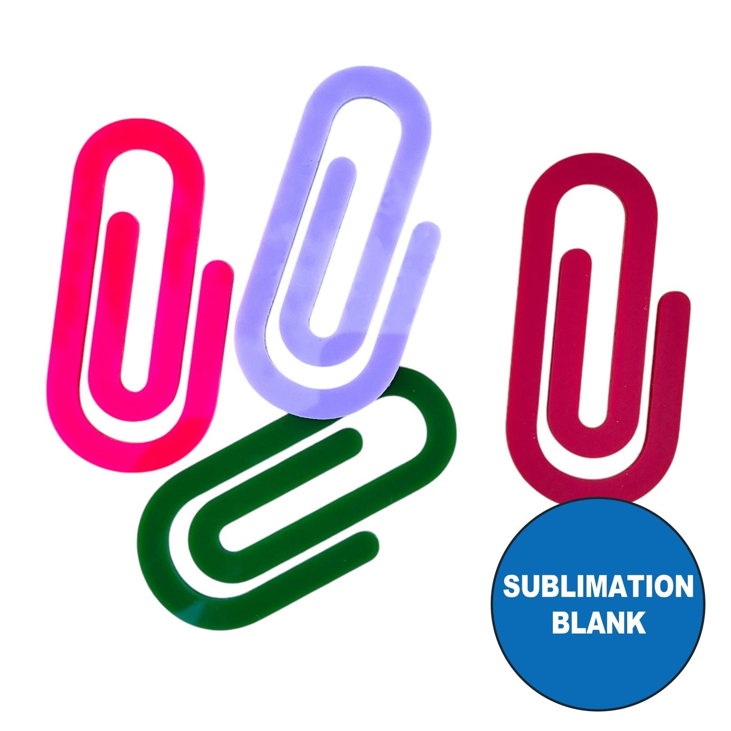 Jumbo Blank Sublimatable Colored Acrylic Paper Clip