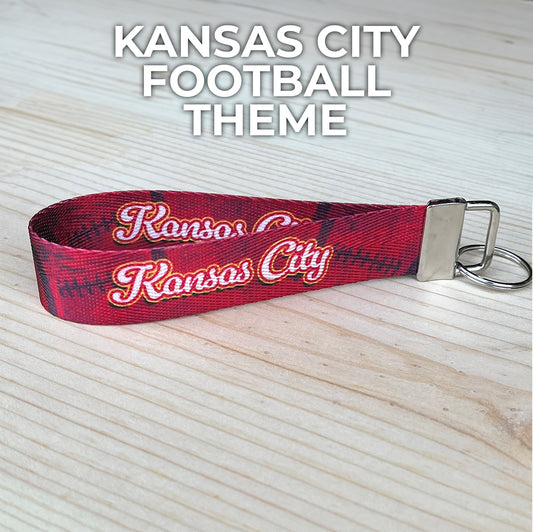 Kansas City Red Football Nylon Key Fob Wristlet Keychain