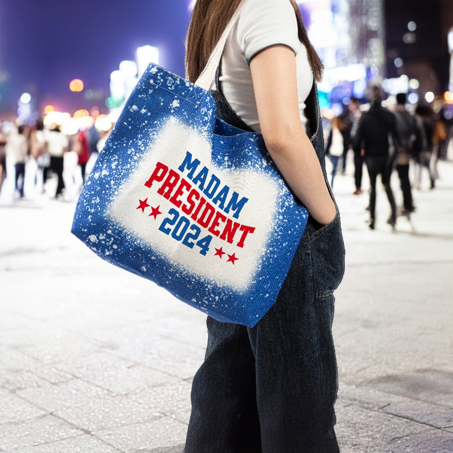 Madam President 2024 Blue Bleach Design Tote Bag