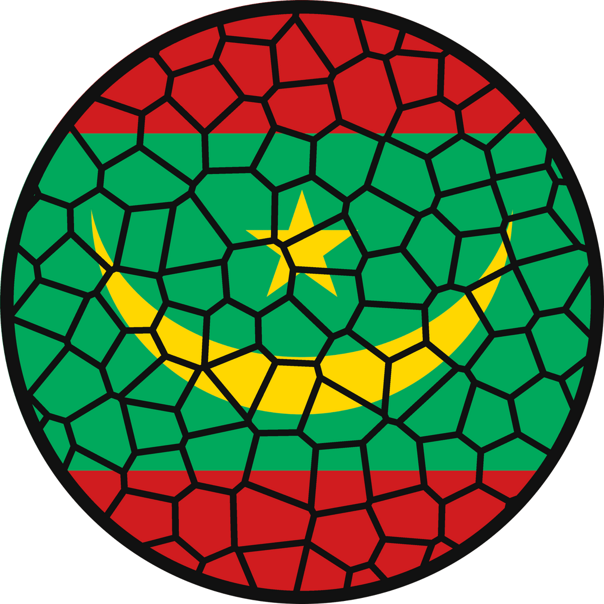 Stained Glass Effect Flag Ornament – Real Glass World Flag Christmas Ornament
