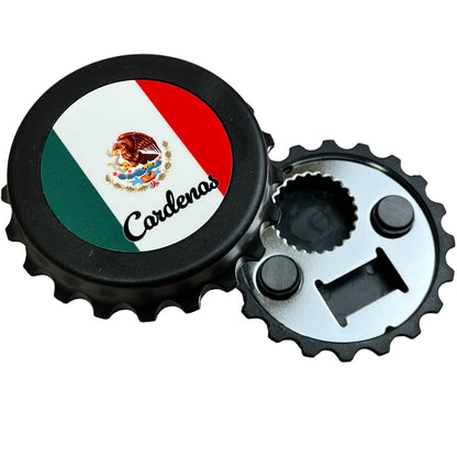 Mexican Flag Magnetic Bottle Opener - Personalize with Your Name
