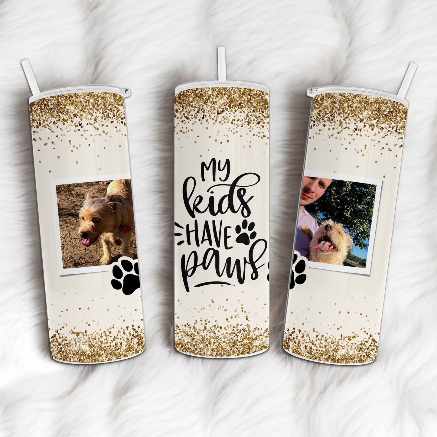 My Kids Have Paws Photo Collage Custom Tumbler