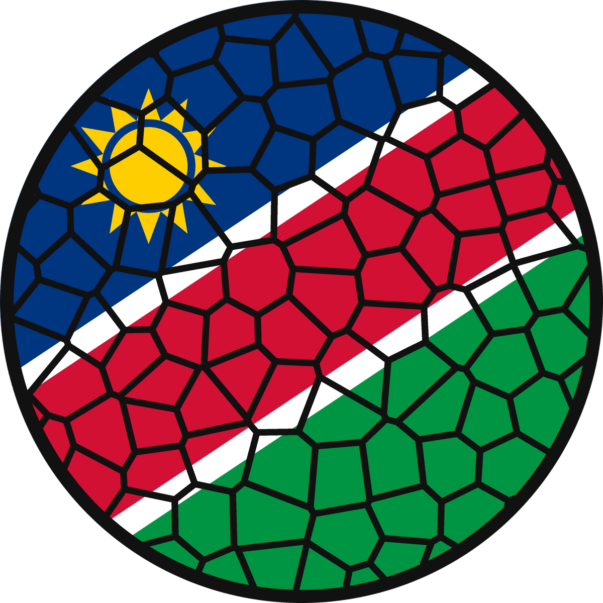 Stained Glass Effect Flag Ornament – Real Glass World Flag Christmas Ornament