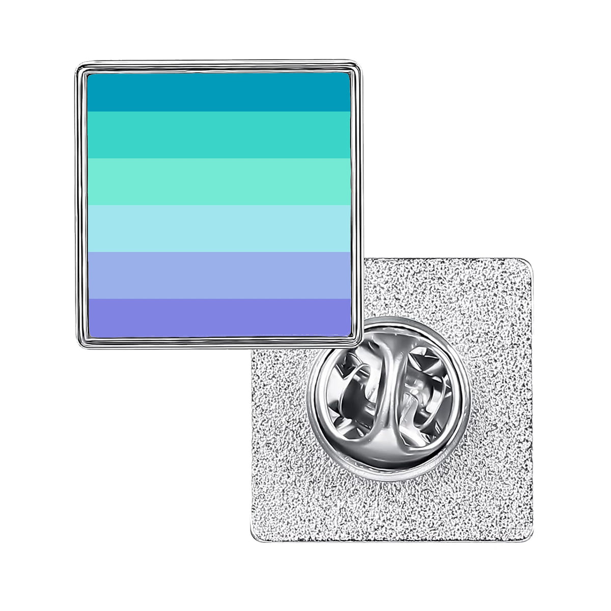 LGBT Pride Flag Pinback Button – Metal Lapel Pin in Circle, Heart or Square