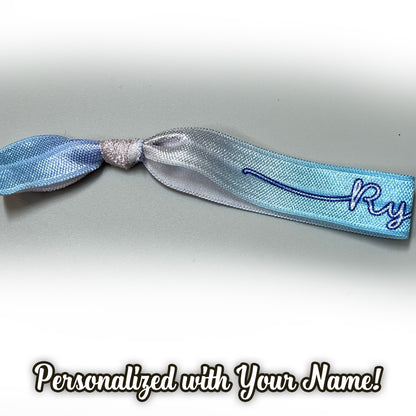 Pastel Rainbow Custom Hair Tie Bracelet with Your Name