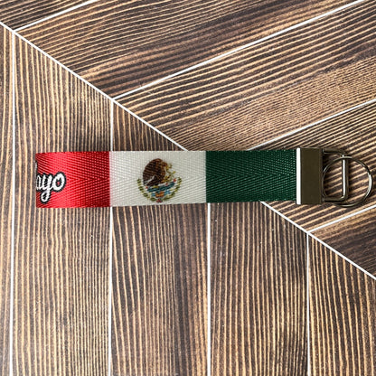 "Pelayo" Mexican Flag Nylon Keychain Key Fob - Extra Item - Clearanced