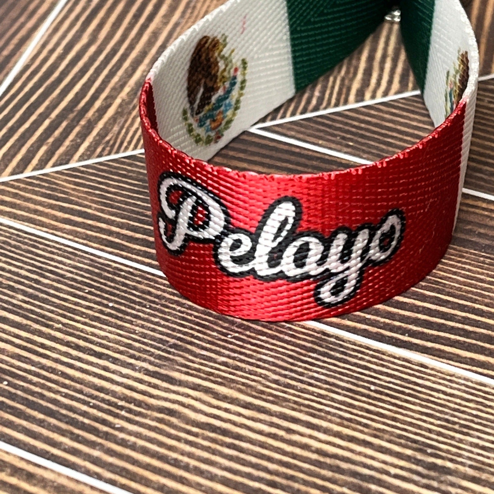 "Pelayo" Mexican Flag Nylon Keychain Key Fob - Extra Item - Clearanced