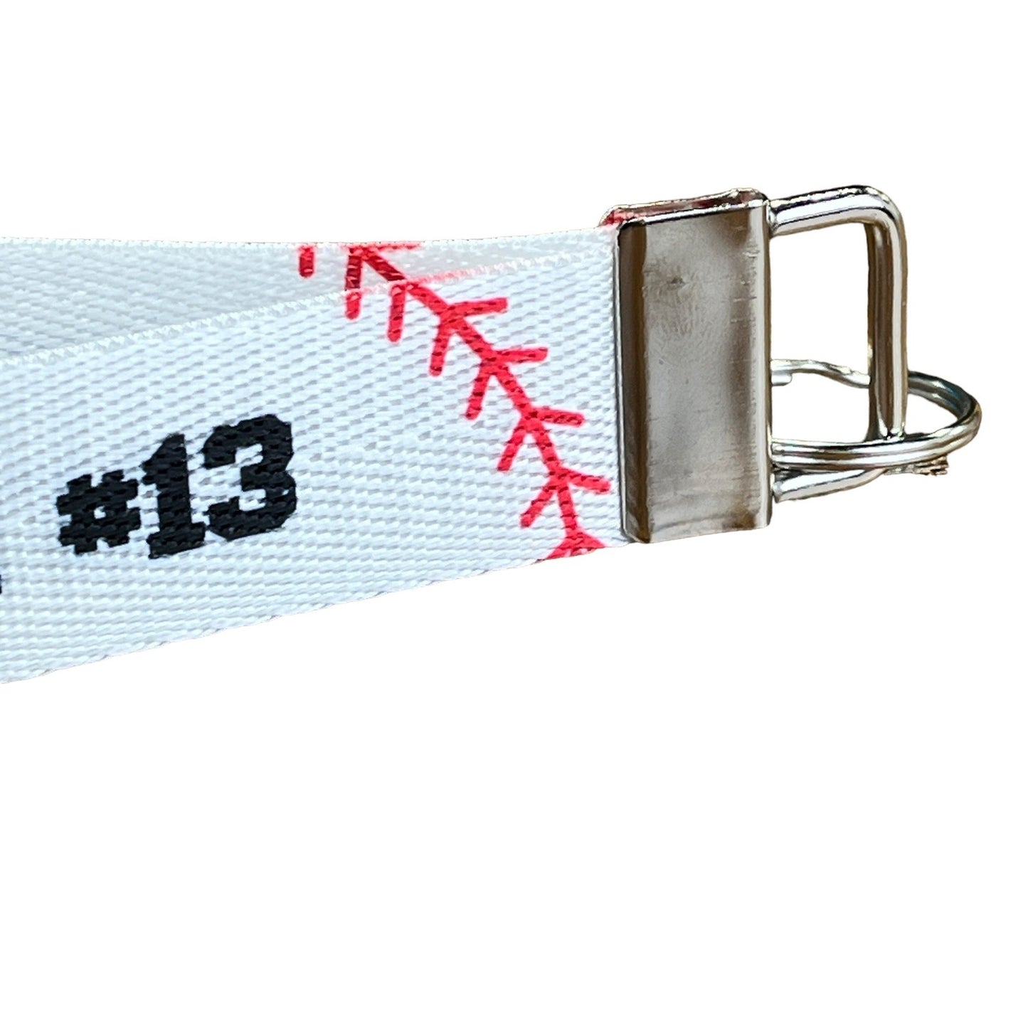 Personalized Baseball Jersey Name and Number Nylon Key Fob - Custom Wristlet Keychain