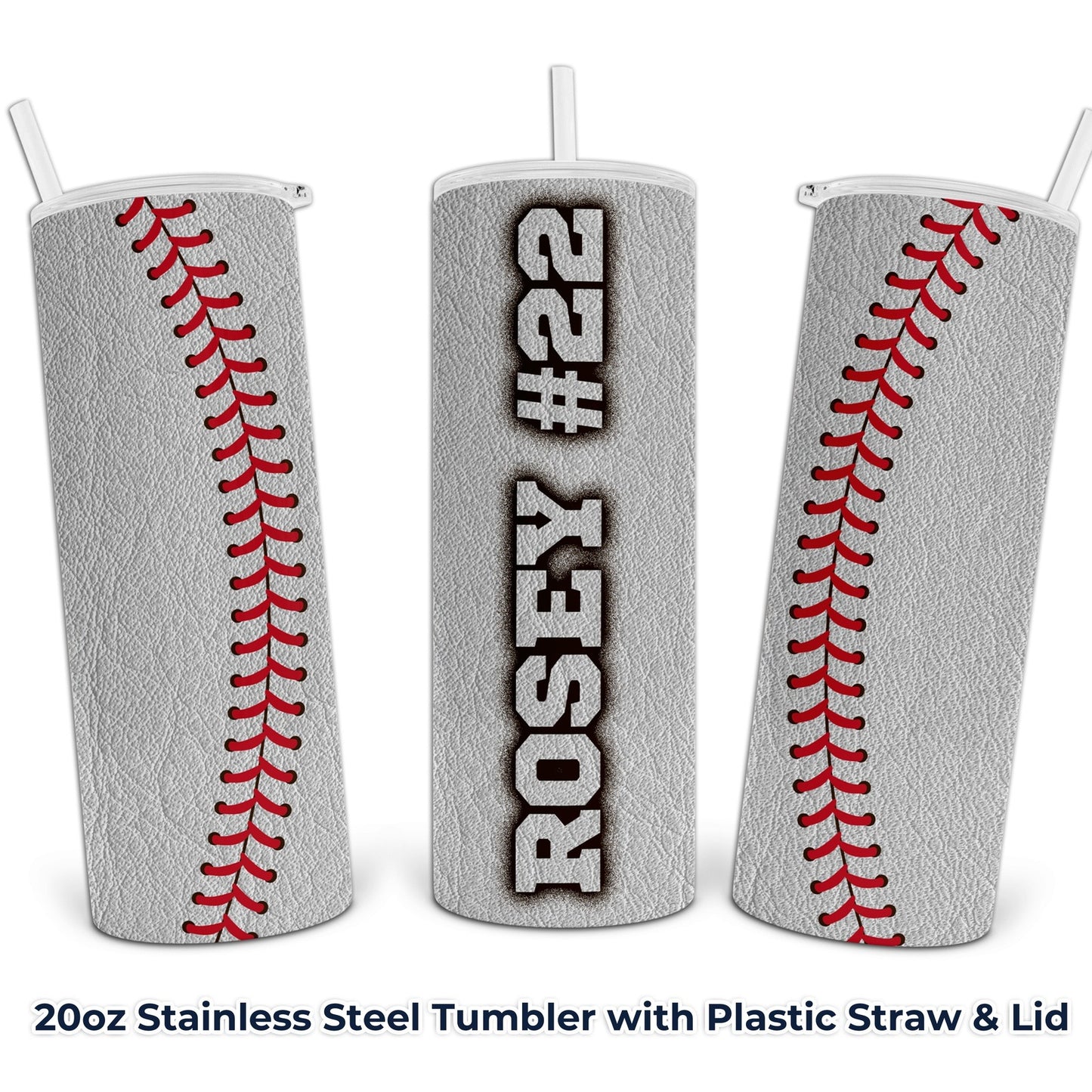 Personalized Baseball Tumbler with Your Name and Number