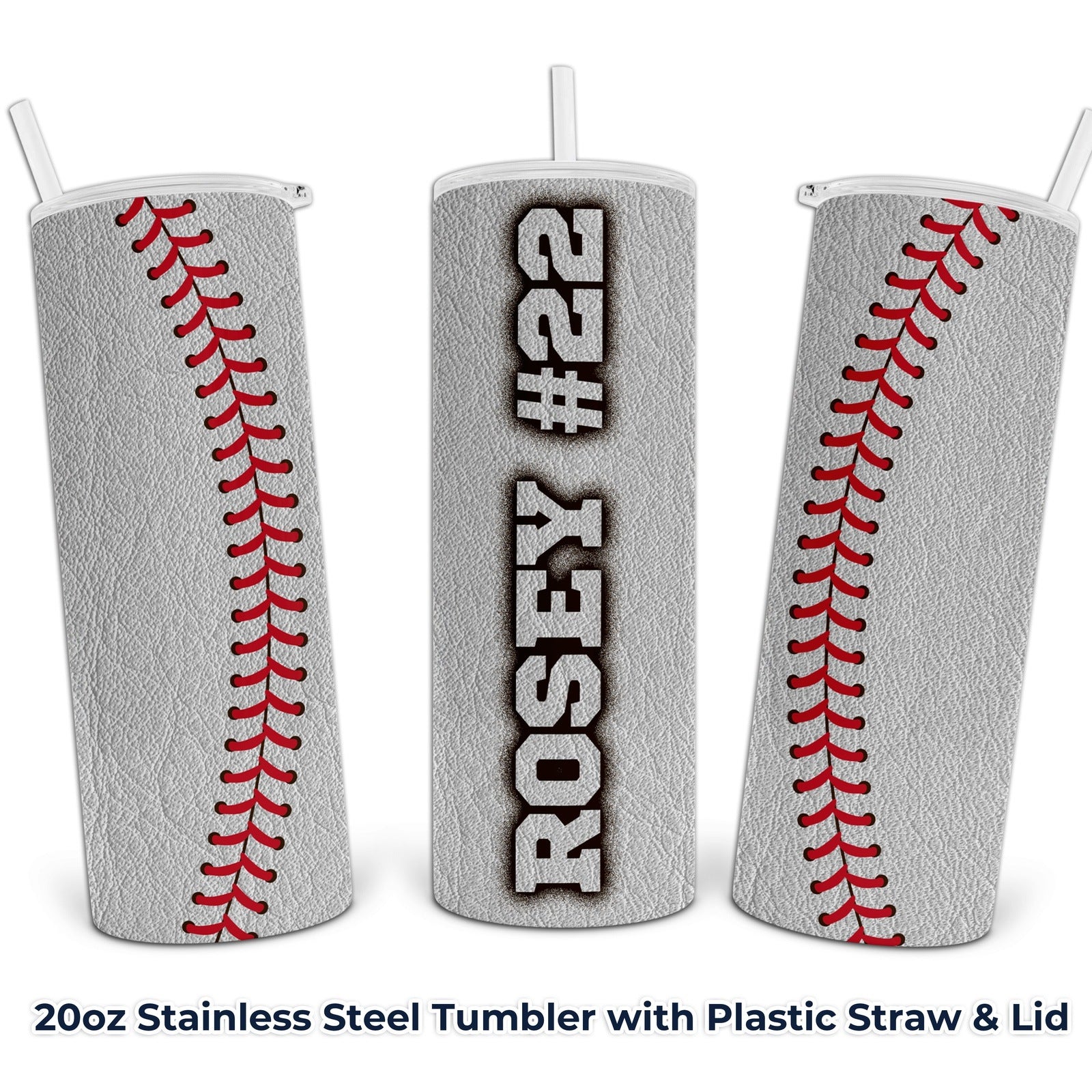 Personalized Baseball Tumbler with Your Name and Number