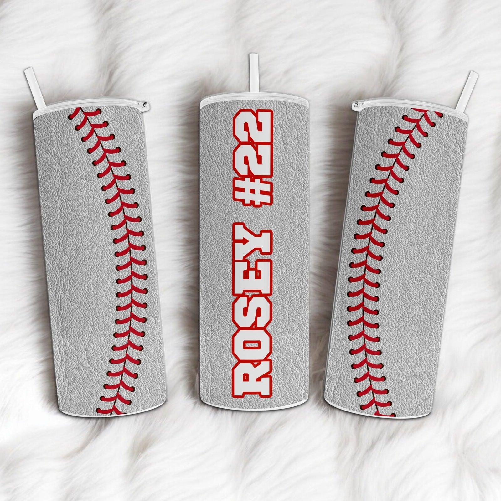 Personalized Baseball Tumbler with Your Name and Number