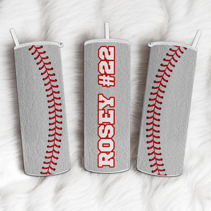 Personalized Baseball Tumbler with Your Name and Number