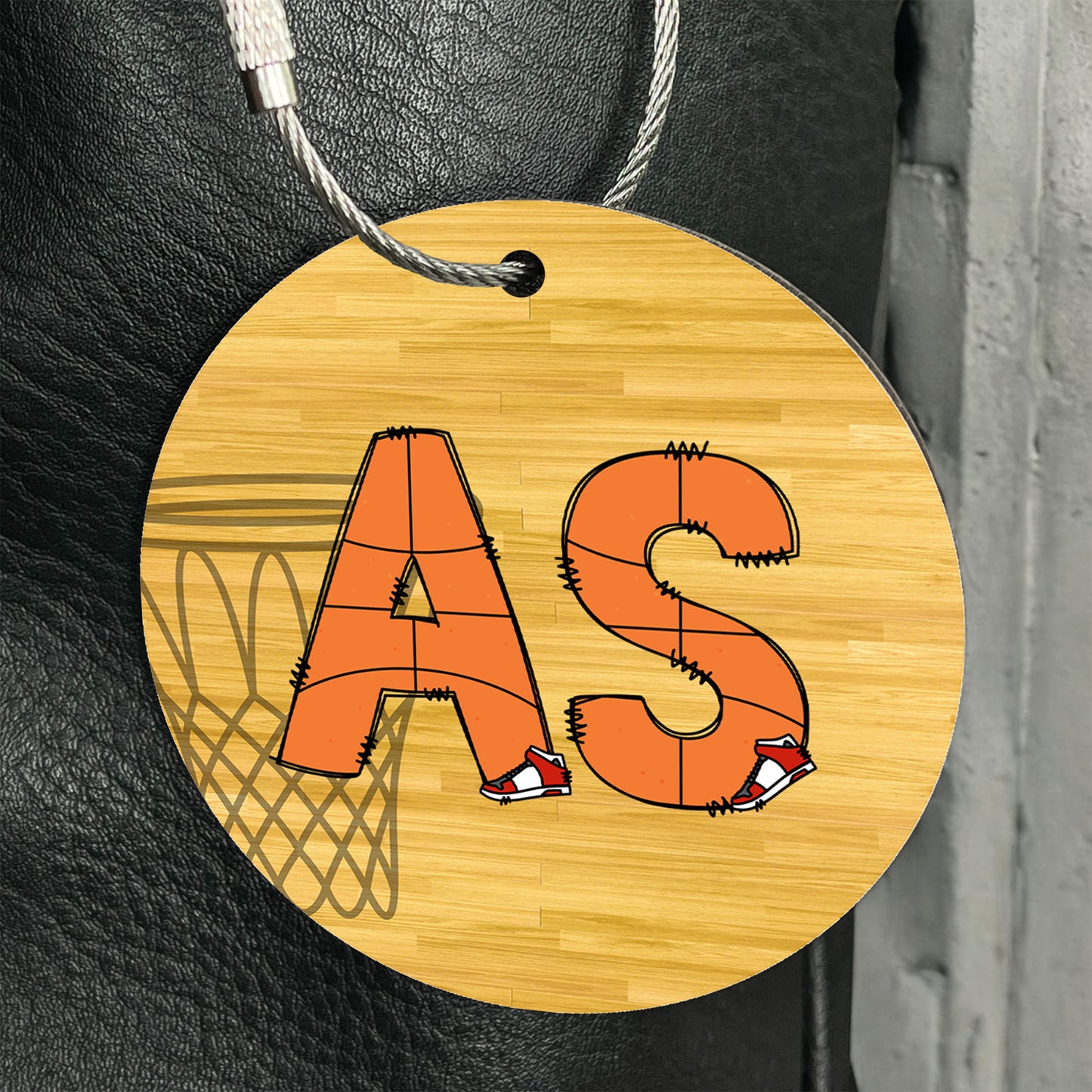 Personalized Basketball Sports Bag Tag with Vibrant Doodle Design - Custom Monogram Letter for Gear, Luggage, and Backpacks
