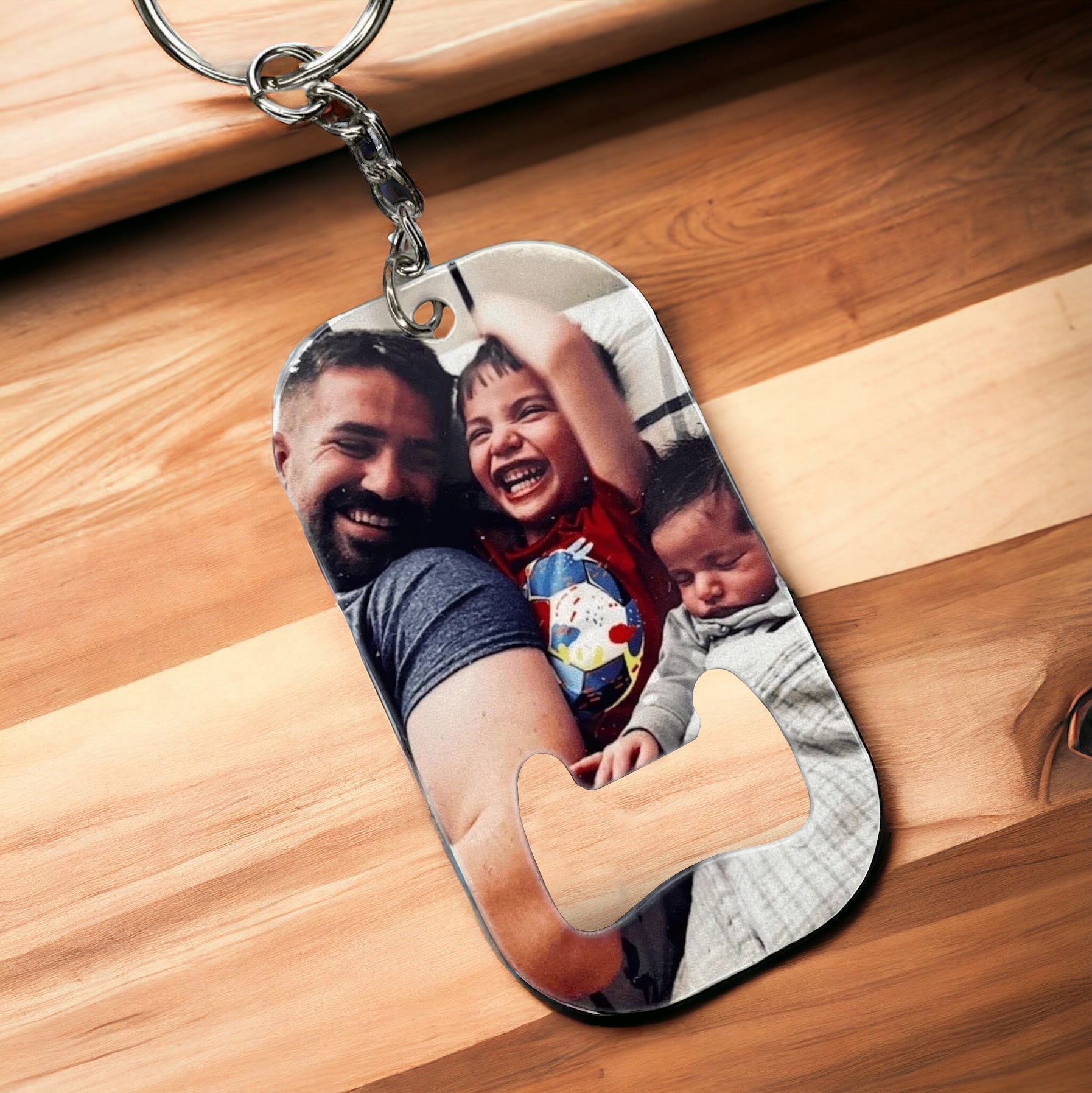 Personalized Bottle Opener Keychain with Picture - Add your photos