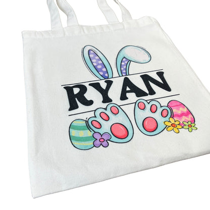 Personalized Bunny Tote Bag - Easter Basket for Kids