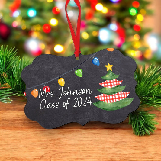 Personalized Chalkboard Christmas Ornament – Add a Custom Message for Teachers, Friends, or Family