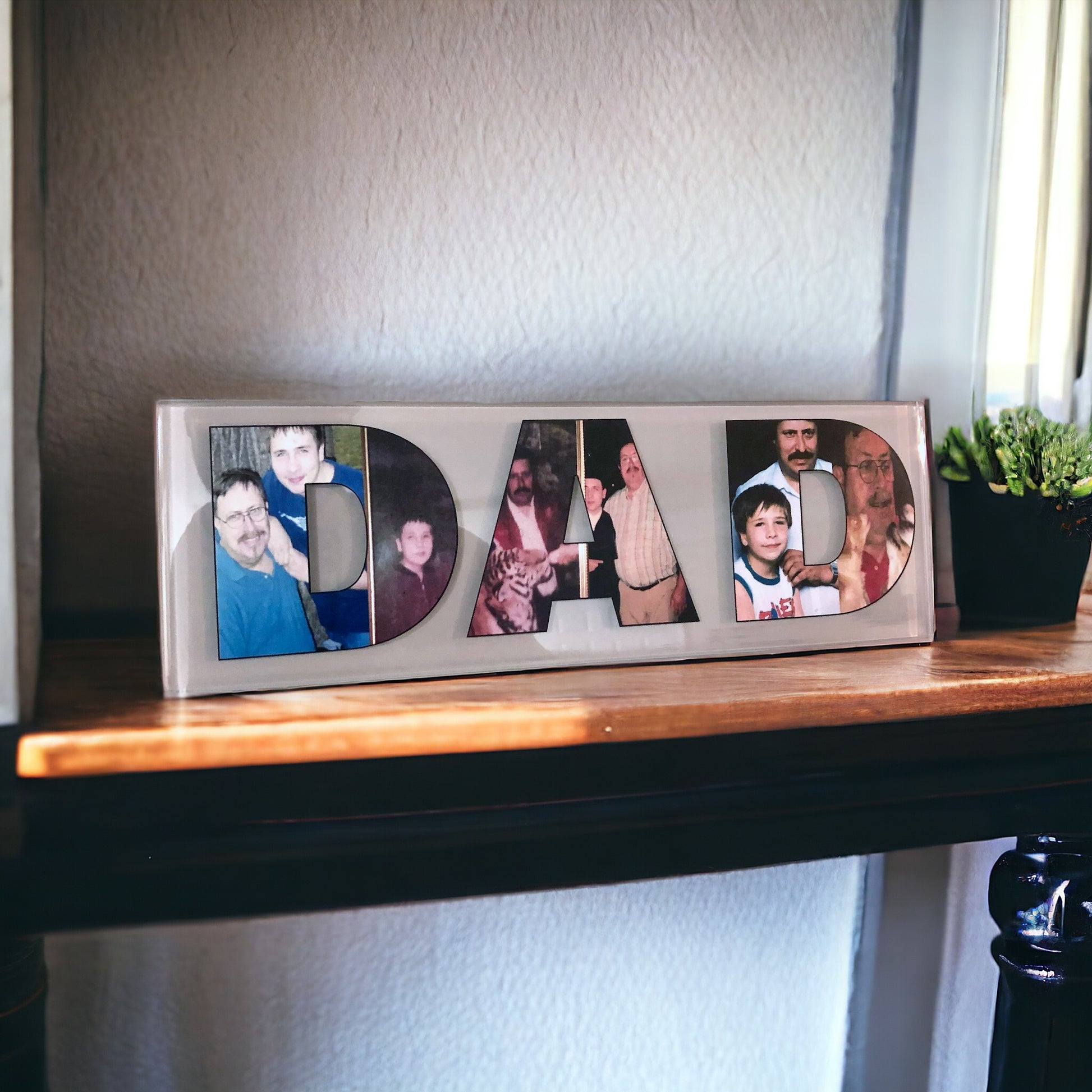 Personalized Dad Photo Collage Glass Tile - Great for Father’s Day