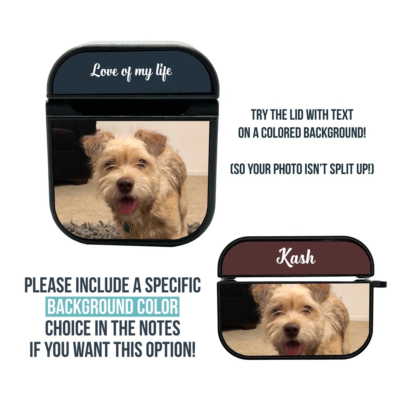 Personalized Dog Photo Airpods Case for Generation 1, 2, 3 or Airpods Pro Generation 1 and 2