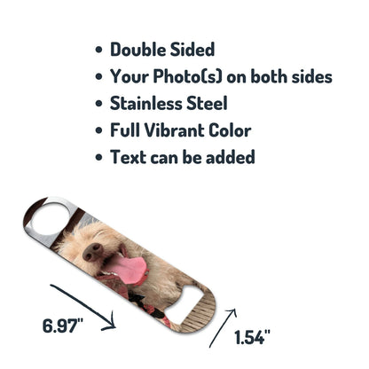 Personalized Dog Photo Bar Key Bottle Opener - Customized Design for Pet Owners