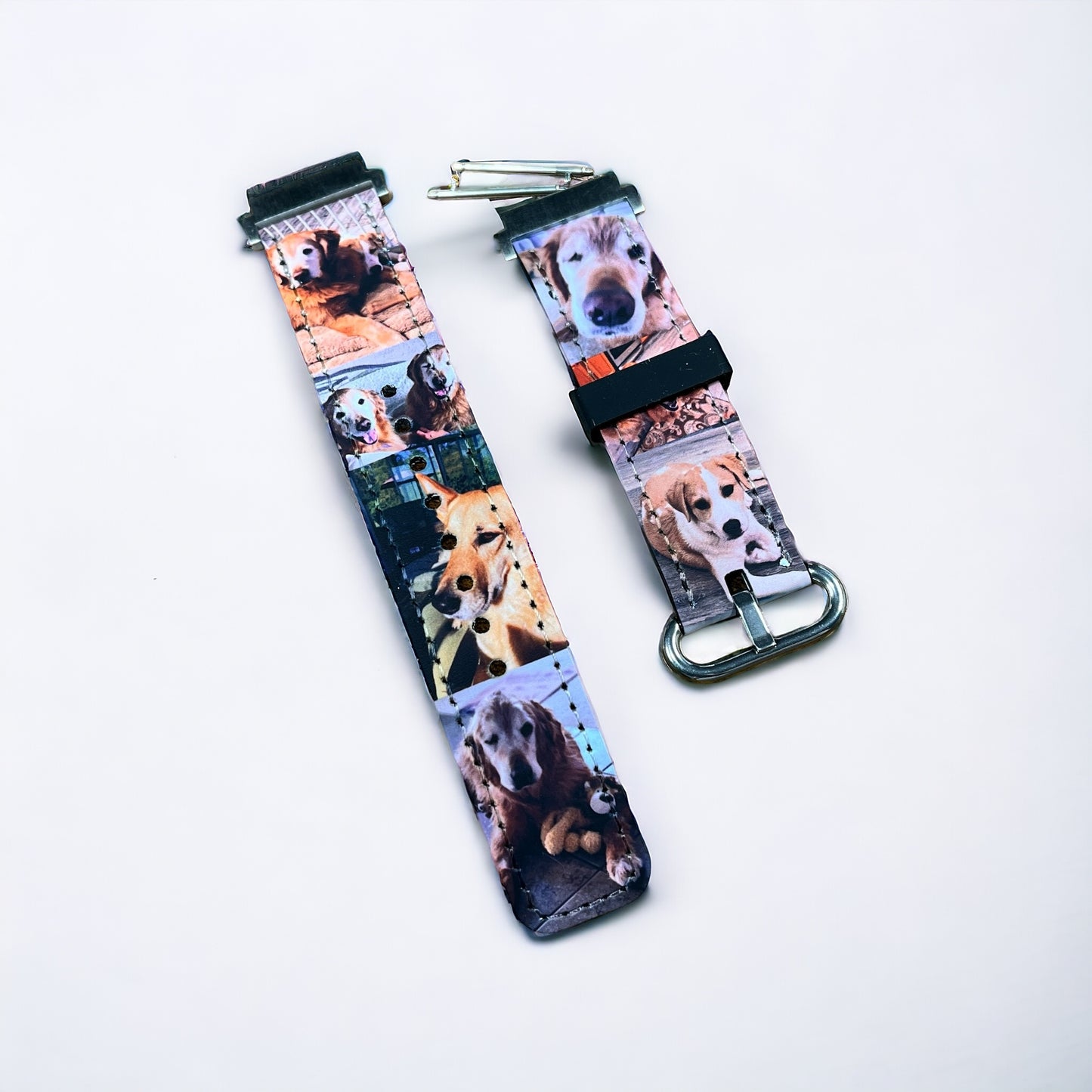 Personalized Dog Photo Collage Watch Band Compatible with Samsung Galaxy, Custom Pet Picture Watch Strap