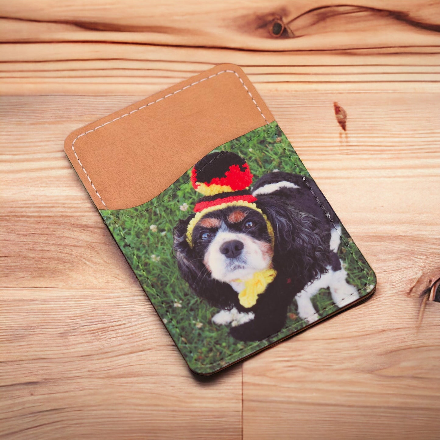 Personalized Dog Photo Phone Wallet - Customized Pet Picture Stick On Card Holder