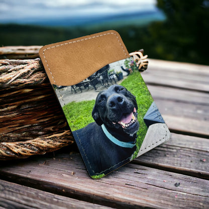 Personalized Dog Photo Phone Wallet - Customized Pet Picture Stick On Card Holder