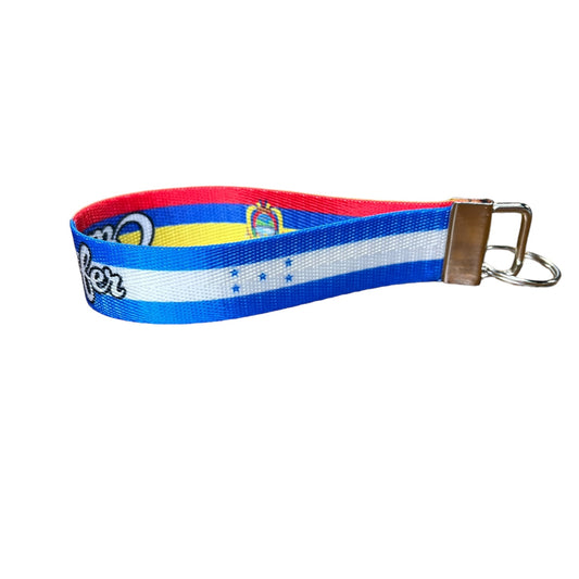 Personalized Ecuador Honduras Flag Nylon Key Fob - Custom Wristlet Keychain