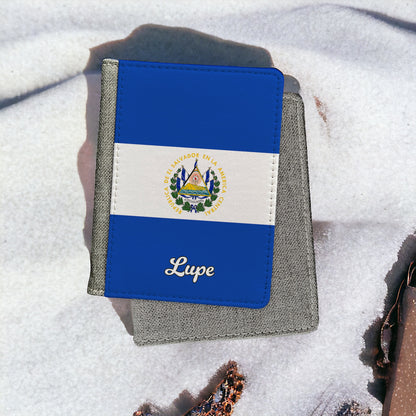 Personalized El Salvador Flag Passport Cover - Custom El Salvadorian Gift for Travelers