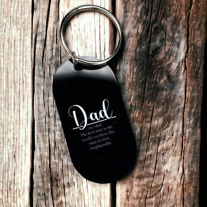 Personalized Father's Day - Definition fo Dad - Custom Photo Dog Tag Keychain