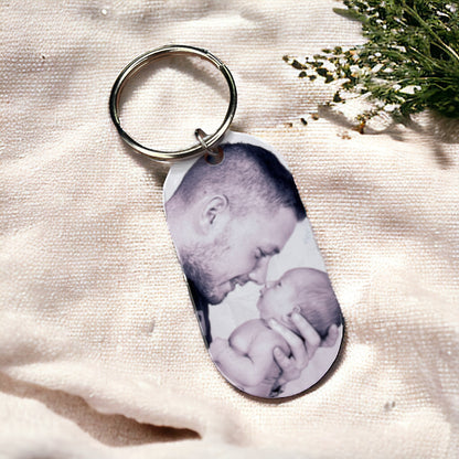 Personalized Father's Day - Definition fo Dad - Custom Photo Dog Tag Keychain