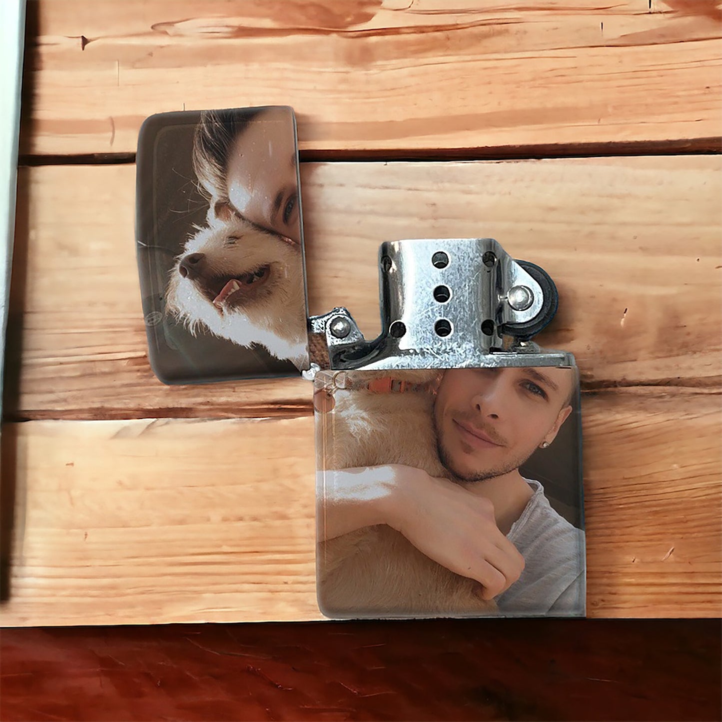 Personalized Flip Top Lighter - Customized with Your Photos on both sides
