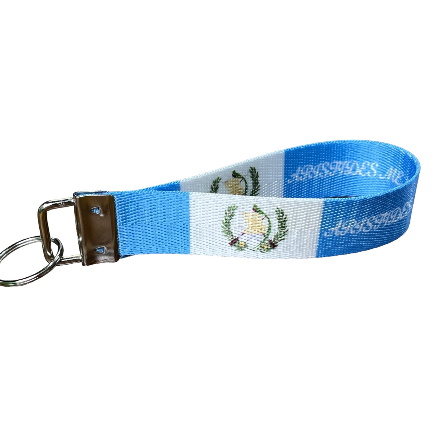 Personalized Guatemala Flag Nylon Key Fob - Custom Wristlet Keychain