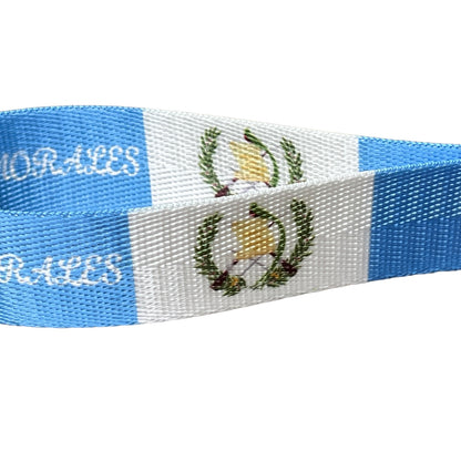 Personalized Guatemala Flag Nylon Key Fob - Custom Wristlet Keychain