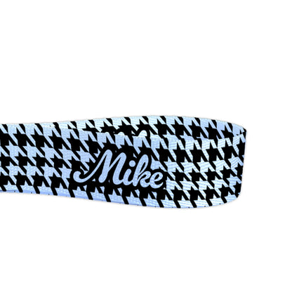 Personalized Houndstooth Pattern Custom Nylon Keychain Wristlet Key Fob