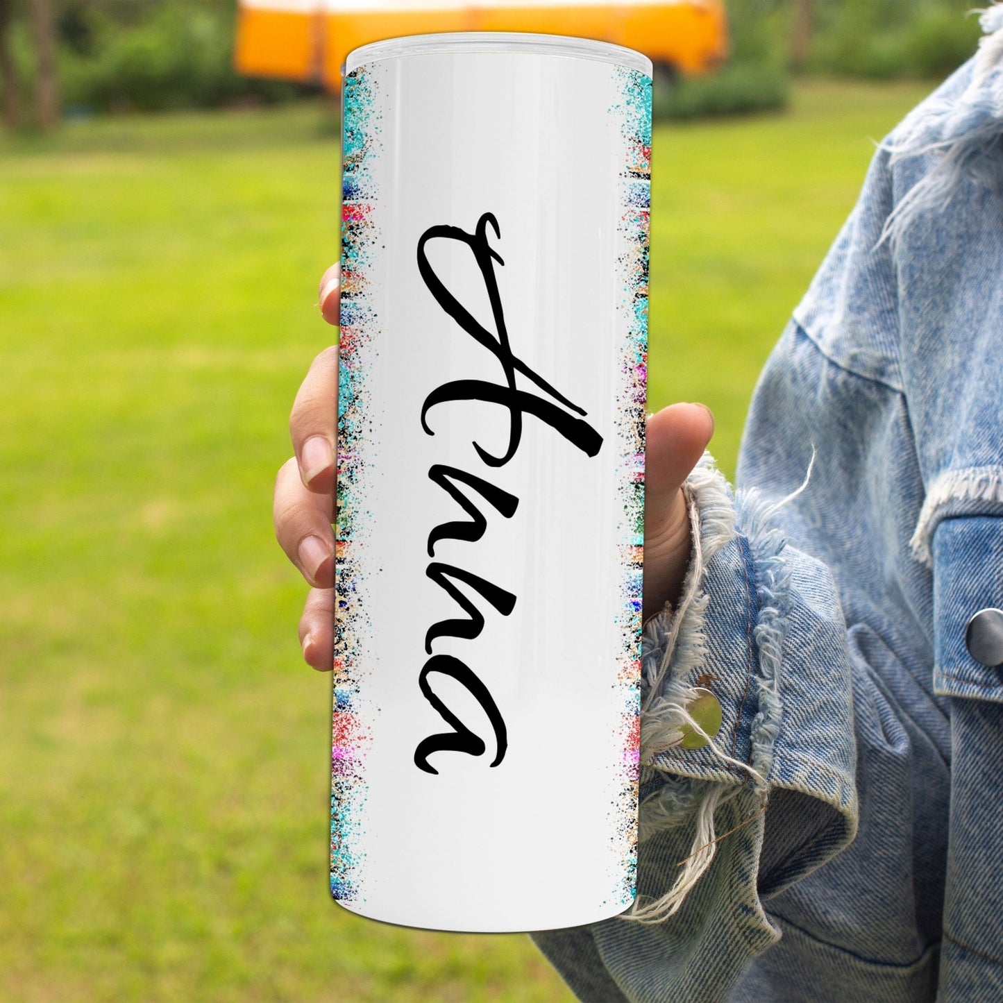 Personalized Leopard Serape Print Tumbler with Your Name