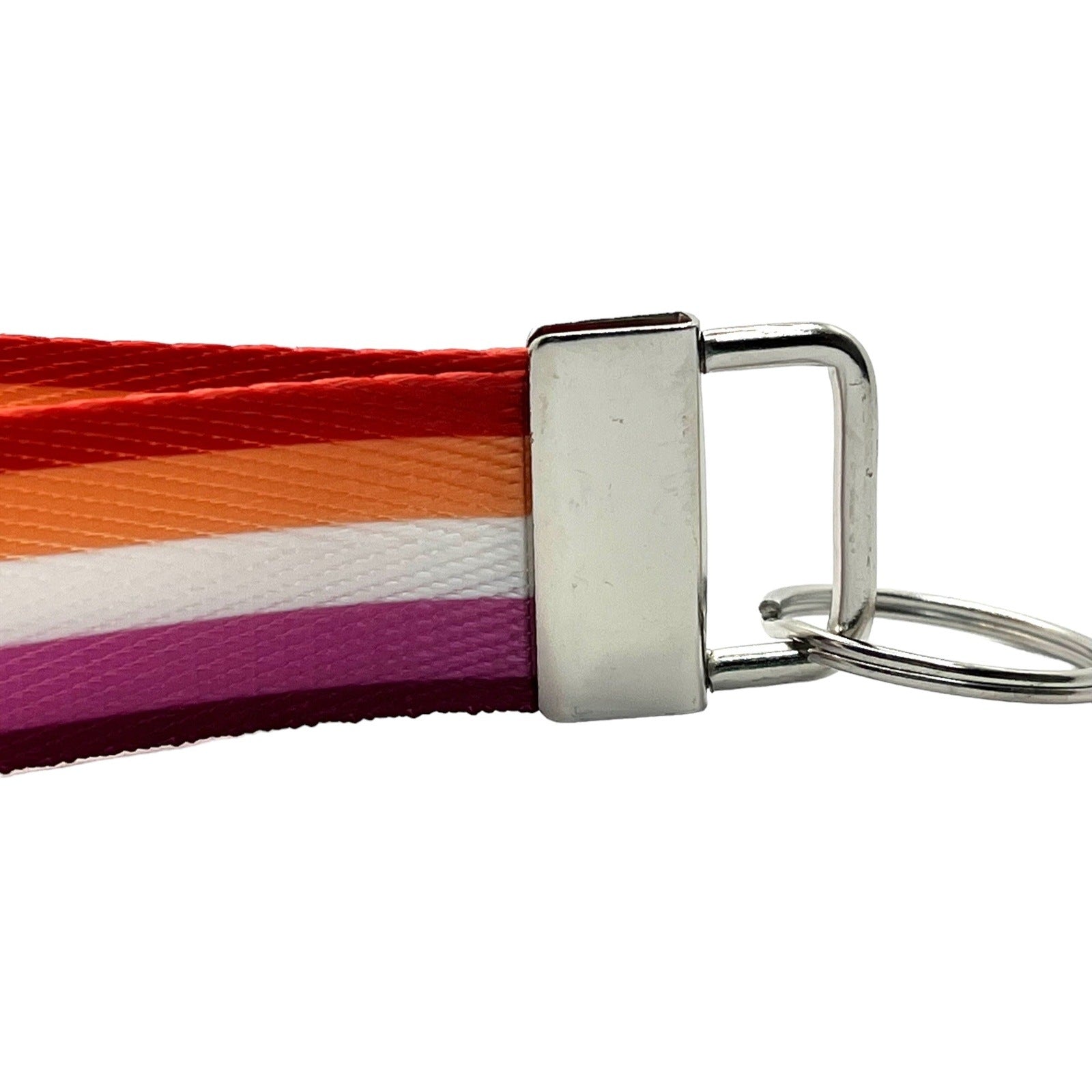 Personalized Lesbian Flag Nylon Key Fob - Custom Wristlet Keychain